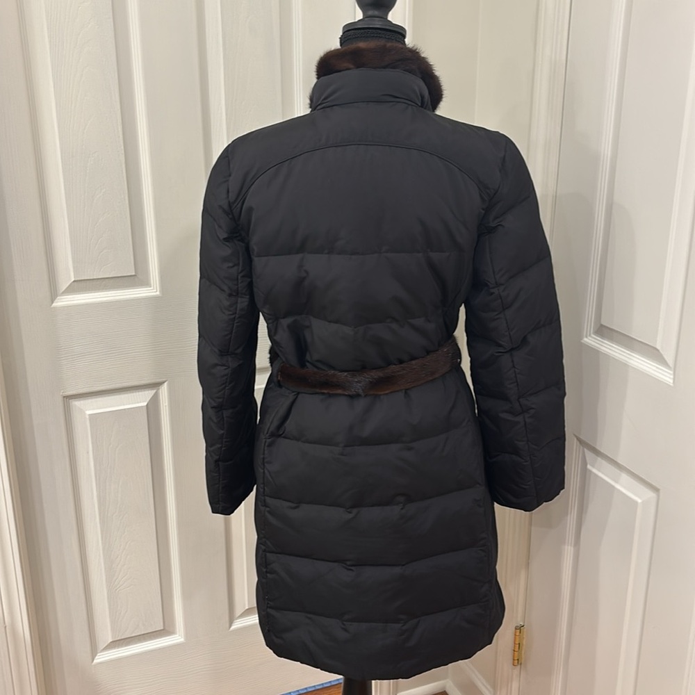 MaxMara Weekend Black Puffer Winter Coat Jacket with Fur Trim Women’s size 6 - Picture 6 of 12